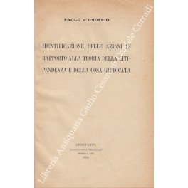 Identificazione delle azioni in rapporto alla teoria della litipendenza Identificazione delle azioni in rapporto alla teoria della litipendenza