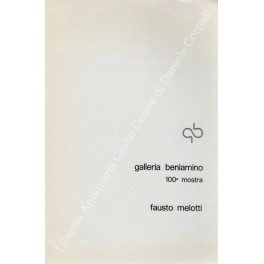 Galleria Beniamino, 100° mostra, Fausto Melotti