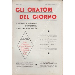 Gli oratori del giorno. Rassegna mensile d'eloquenza. Anno VIII - Numero 2. Febbraio 1934. 