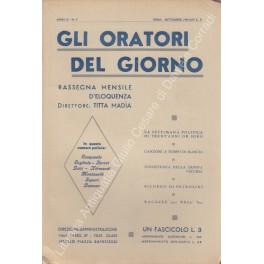 Gli oratori del giorno. Rassegna mensile d'eloquenza. Anno X - Numero 9. Settembre 1936