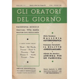 Gli oratori del giorno. Rassegna mensile d'eloquenza. Anno XXXII - Numero 1. Gennaio 1963