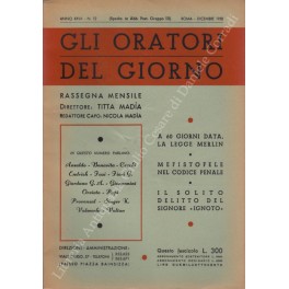 Gli oratori del giorno. Rassegna mensile d'eloquenza. Anno VIII - Numero 2. Febbraio 1934. 