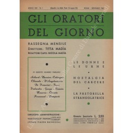 Gli oratori del giorno. Rassegna mensile d'eloquenza. Anno XXX - Numero 1. Gennaio 1961