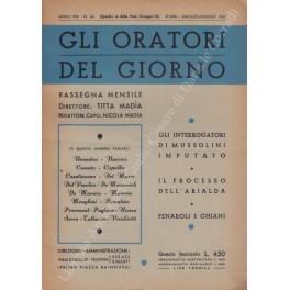 Gli oratori del giorno. Rassegna mensile d'eloquenza. Anno XXX - Numero 5-6. Maggio-Giugno 1961