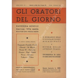 Gli oratori del giorno. Rassegna mensile d'eloquenza. Anno XXVIII - Numero 1. Gennaio 1959