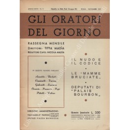 Gli oratori del giorno. Rassegna mensile d'eloquenza. Anno XXVIII - Numero 11. Novembre 1959