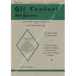 Gli oratori del giorno. Rassegna mensile d'eloquenza. Anno LXII - Numero 5. Giugno 1994