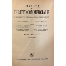 Rivista del Diritto Commerciale e del diritto generale delle obbligazioni Rivista del Diritto Commerciale e del diritto generale delle obbligazioni