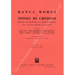 Banca borsa e titoli di credito. Rivista di Dottrina e Giurisprudenza