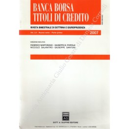 Banca borsa e titoli di credito. Rivista di Dottrina e Giurisprudenza Banca borsa e titoli di credito. Rivista di Dottrina e Giurisprudenza