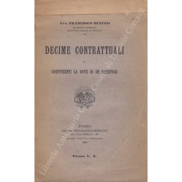 Decime contrattuali o costituenti la dote di un beneficio