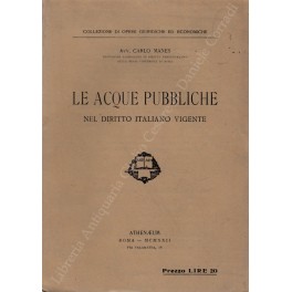 Le acque pubbliche nel diritto italiano vigente