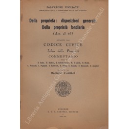 Della proprietà: disposizioni generali. Della proprietà fondiaria Della proprietà: disposizioni generali. Della proprietà fondiaria