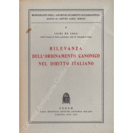 Rilevanza dell'ordinamento canonico nel diritto italiano