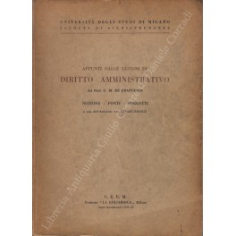 Appunti dalle lezioni di diritto amministrativo
