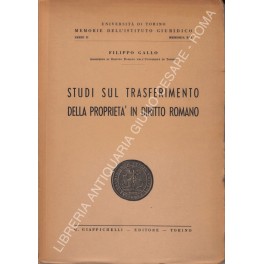 Studi sul trasferimento della proprietà in diritto romano