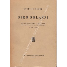 Studi in onore di Siro Solazzi
