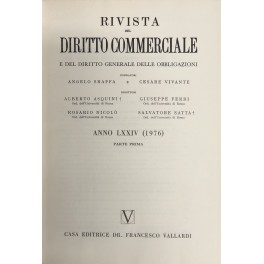 Rivista del Diritto Commerciale e del diritto generale delle obbligazioni Rivista del Diritto Commerciale e del diritto generale delle obbligazioni