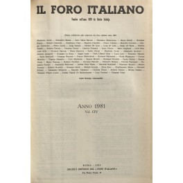 Il Foro Italiano. Annata 1981 Il Foro Italiano. Annata 1981