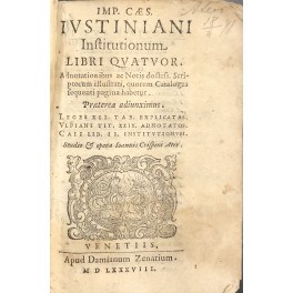 Imp. Caes. Iustiniani Institutionum libri quatuor.