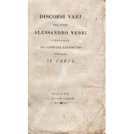 Discorsi varj del conte Alessandro Verri