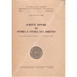 Scritti minori di storia e storia del diritto Scritti minori di storia e storia del diritto