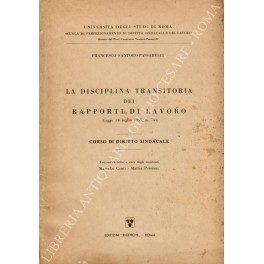La disciplina transitoria dei rapporti di lavoro La disciplina transitoria dei rapporti di lavoro