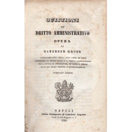 Quistioni di dritto amministrativo