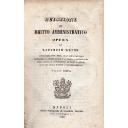 Quistioni di dritto amministrativo