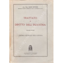 Trattato di diritto dell'industria Trattato di diritto dell'industria