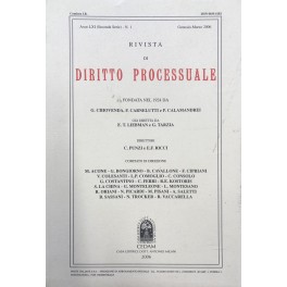 Rivista di Diritto Processuale. Annata 2006 Rivista di Diritto Processuale. Annata 2006