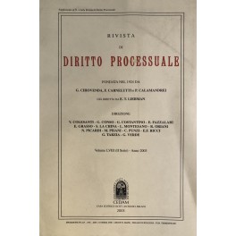 Rivista di Diritto Processuale. Annata 2003 Rivista di Diritto Processuale. Annata 2003
