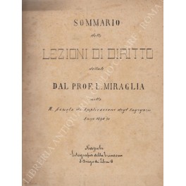 Sommario delle lezioni di diritto