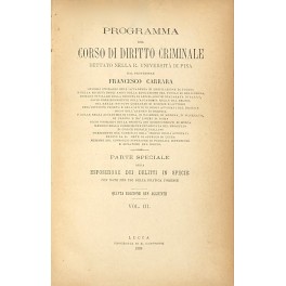 Programma del corso di diritto criminale Programma del corso di diritto criminale