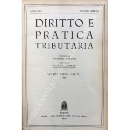 Diritto e Pratica Tributaria. Diretta da Victor Uckmar.