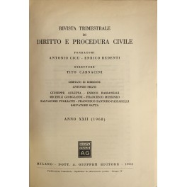 Rivista trimestrale di diritto e procedura civile Rivista trimestrale di diritto e procedura civile