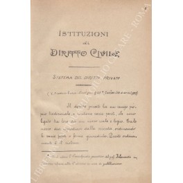 Istituzioni di diritto civile sistema del diritto privato