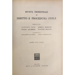Rivista trimestrale di diritto e procedura civile Rivista trimestrale di diritto e procedura civile
