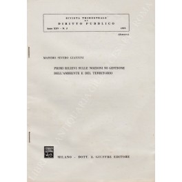 Primi rilievi sulle nozioni di gestione dell'ambiente e del territorio Primi rilievi sulle nozioni di gestione dell'ambiente e del territorio