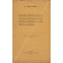 Qualche appunto sul diritto di recesso Qualche appunto sul diritto di recesso