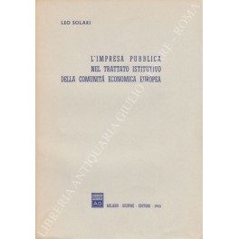 L'impresa pubblica nel trattato istitutivo della comunità 