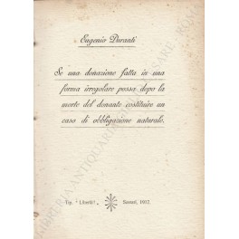 Se una donazione fatta in una forma irregolare Se una donazione fatta in una forma irregolare