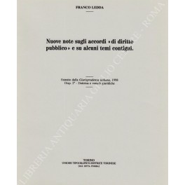 Nuove note sugli accordi di diritto pubblico e su alcuni temi contigui