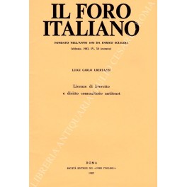 Licenze di brevetto e diritto comunitario antitrust Licenze di brevetto e diritto comunitario antitrust