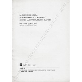 La nozione di impresa nell'ordinamento comunitario La nozione di impresa nell'ordinamento comunitario