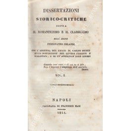 Dissertazioni storico-critiche Dissertazioni storico-critiche