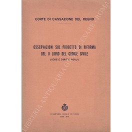 Osservazioni sul progetto di riforma del II libro del Codice Civile