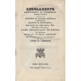 Regolamento provvisorio di commercio