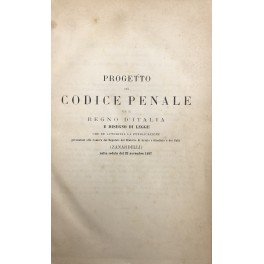 Progetto del Codice penale per il Regno d'Italia Progetto del Codice penale per il Regno d'Italia