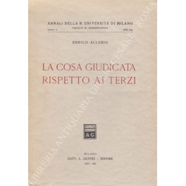 La cosa giudicata rispetto ai terzi